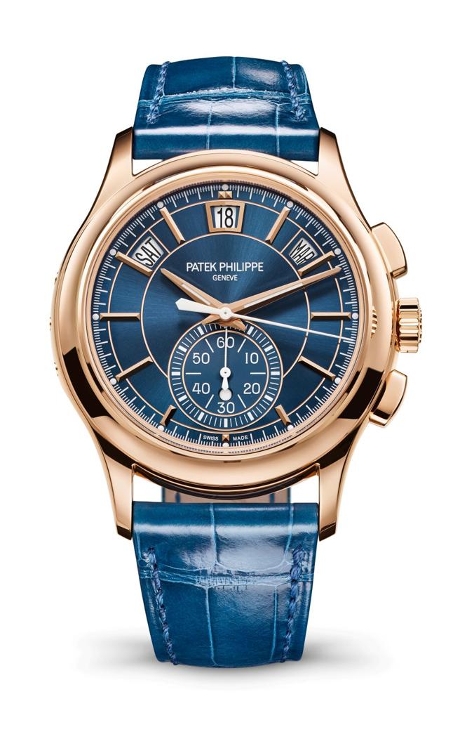 百達翡麗Ref.5905R-010計時碼表，年曆裝置一年只需在二月底校正一次。（Patek Philippe提供）