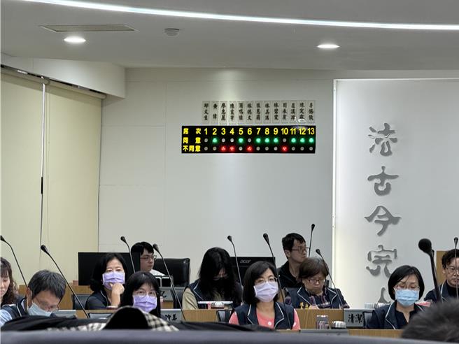 罗东镇代会审查此案时，13名镇代全员出席，扣除主持议事的主席邱文生，其他12人中，8人同意删除预算，4人不同意。（吴佩蓉摄）