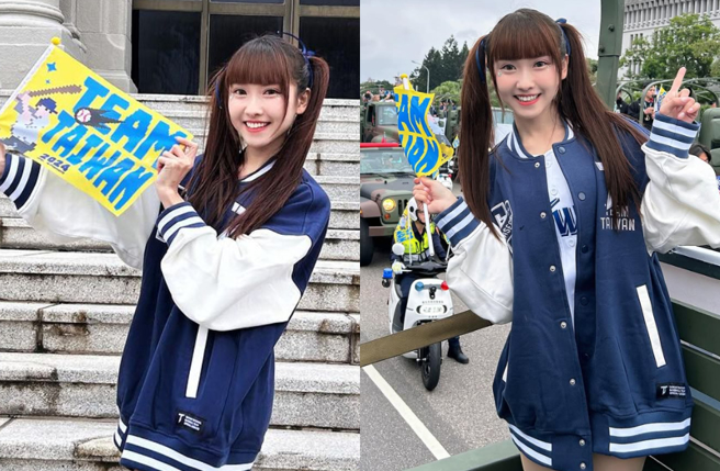 瑷昀凭藉甜美可爱的外型，从练习生爬到正式成员，在味全龙非常具有人气。（图／瑷昀IG）