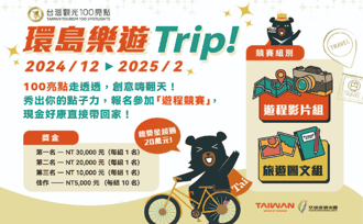 台灣百大觀光亮點開跑！觀光署邀民眾拍出創意遊程贏大獎
