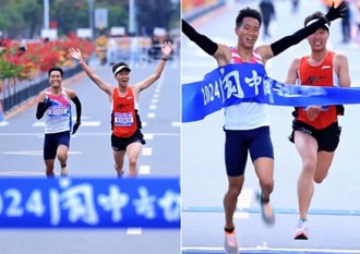 「樂極生悲」四川半馬選手終點前舉雙手慶祝！ 慘遭高三生絕地反超