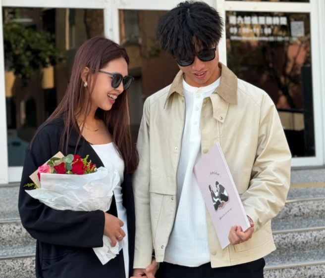 林昱珉和妻子下月将迎接女儿，网友纷纷留言祝福，「生完小孩后刚好升大联盟」。（翻摄林昱珉IG）