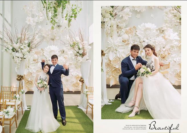黄恩赐为了12强特别把婚礼延后，与另一半的甜蜜婚纱照也曝光。（王志伟翻摄）