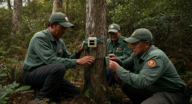 南投一名巡山员，在更换生态摄影机的电池时，突然头部中弹身亡。（示意图、与本案无关／AI生成）