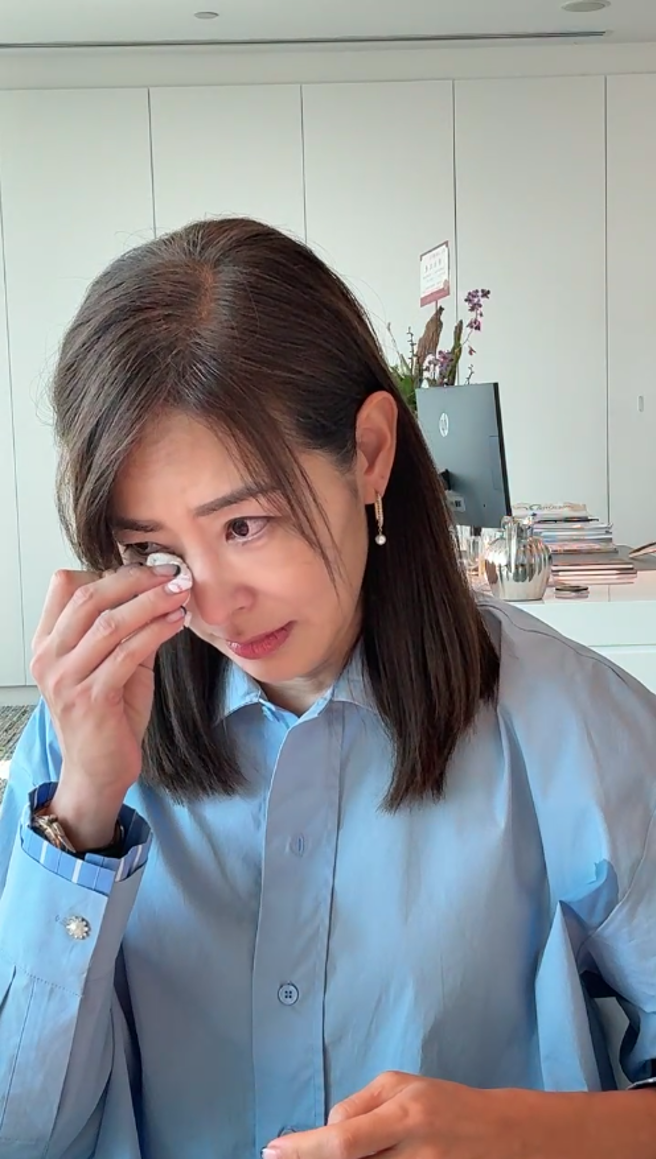 贾永婕昨开脸书直播，数度讲到哽咽。（贾永婕脸书）