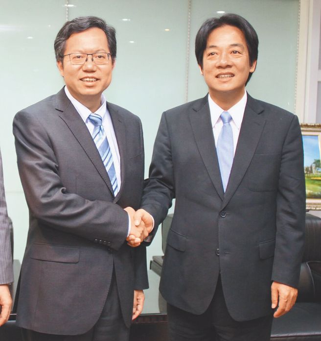 外傳前桃園市長鄭文燦(左)被黨內鬥垮，賴清德(右)整頓綠營的作風引發熱議。（示意圖／本報資料照片）