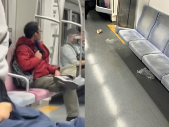 台鐵紅衣男失控喊「來打架啊！」猛砸飲料 目擊者嚇壞：很恐怖