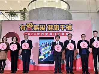 台北101世界愛滋日點燈 疾管署盼除歧視達3零願景