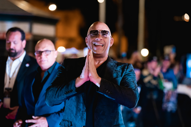 《玩命關頭》系列作的製作人兼男主角「唐老邁」馮迪索。（舉世影業供給）