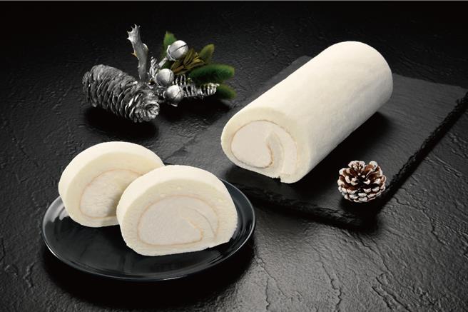 圣诞新品「雪天使生乳卷」最大特色是以米谷粉替代麵粉制作蛋糕体，入口如融雪般细致绵密。(亚尼克提供)