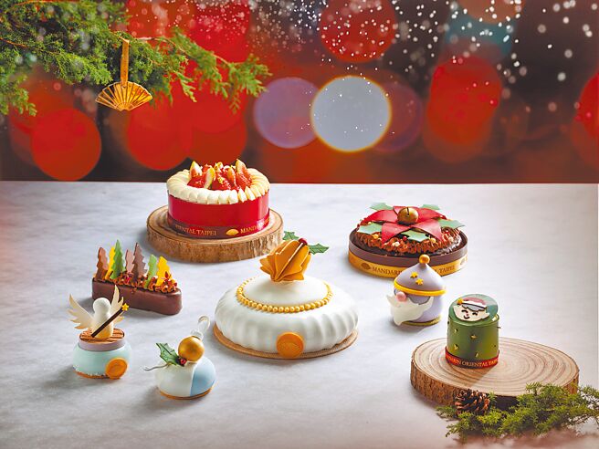 造型精巧可愛的「綠精靈」等多款小蛋糕，送禮自用兩相宜。（台北文華東方酒店提供）