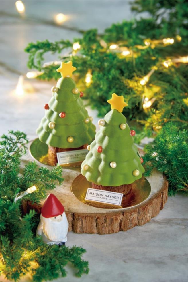 微風南山MAISON KAYSER耶誕樹蛋糕，推薦價每個250元。（微風提供）