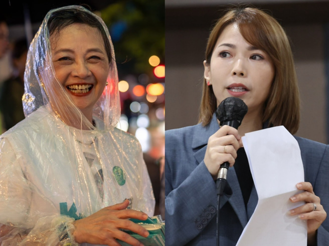 图为民眾党创党元老「大妈老司机」朱蕙蓉（左）、民眾党立院团主任陈智菡（右）。（合成图，素材取自朱蕙蓉脸书、中时资料照）
