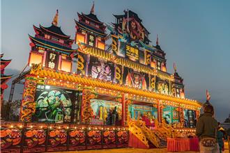 桃園龍元宮建醮展創意 插畫風「天師壇」吸睛