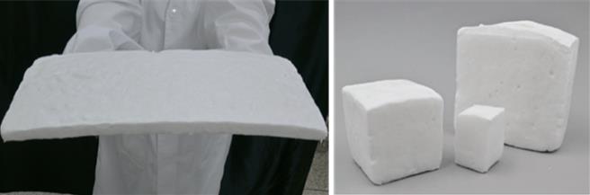 陆团队研制新型材料，可去除水中99.8％微塑胶。图为被制备成各种大小和形状的全生物质纤维海绵 。（研究团队提供）