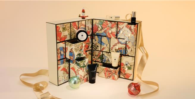 京站1F Jo Malone London的「璀璨復古派对25天倒数月历」，推荐价1万7400元，限量30组。（京站提供／朱世凯台北传真）