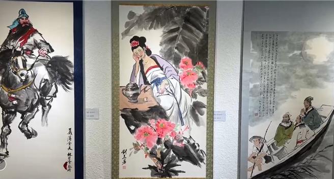 刘美芳的参展画作《贵妃醉酒》。（刘美芳提供）