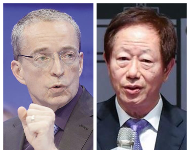 英特尔执行长基辛格（左）下台后，据传董事会已徵询台积电前董事长刘德音（右）是否有意愿接下这个烫手山芋。(合成图/资料照片)