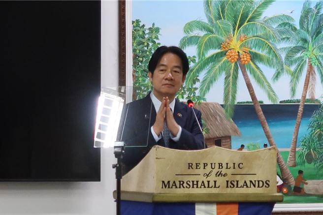 针对南韩宣布戒严，赖清德指示持续关注可能发展，并为有效因应。图为赖出访马绍尔，赴国会演说。（曾薏苹摄）