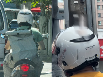 一柱擎天！男騎士安全帽豎「姐夫」昂首狂晃  沿路妹子好害羞