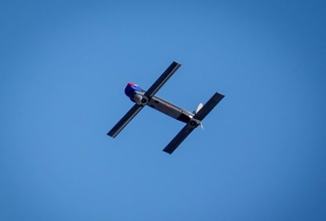 陆军派员赴美参与「北方打击」演训，美方秀「凤凰幽灵」自杀无人机。(翻摄DVIDS网站)