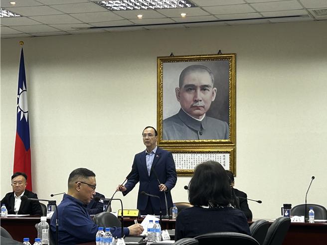 国民党主席朱立伦4日于中常会发表谈话。（陈薏云摄）