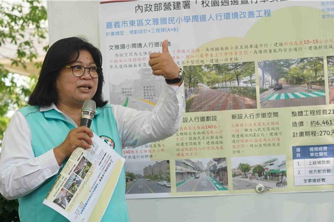 针对国土署「永续提升人行安全计画」第2阶段申请，嘉义市跨局处共同提案，立委王美惠多次在立院提出质询、协助争取。(王美惠服务处提供／吕妍庭嘉义传真)