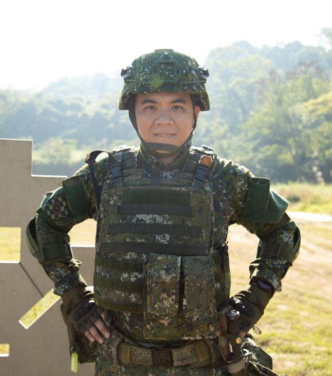 胡玮上士。（记者傅文琦摄）