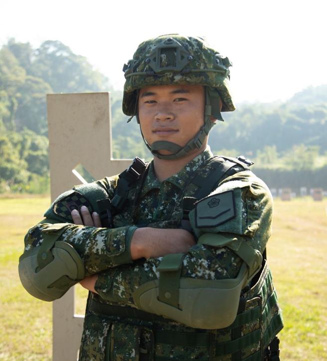欧佑铭二兵。（记者傅文琦摄）