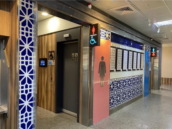 金门航空站于2020年就以接轨国际机场的标准，规画厕所改善工程，除了硬体设备的提升，也增添许多人性化的设计。（图／金门航空站）