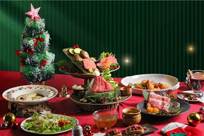 禾马烧肉推「日法炙恋」圣诞双人套餐。（禾马烧肉提供）