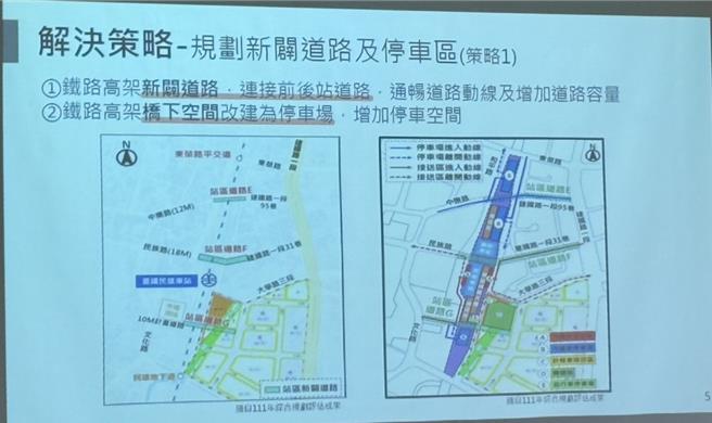 交通部铁道局规画民雄铁路高架化后的停车空间使用。（廖素慧摄）