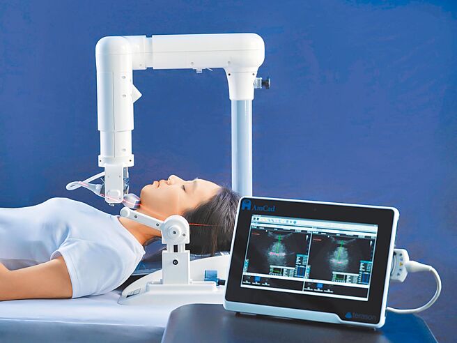 安克生医于医疗科技展中展示超音波AI智慧医材。图／业者提供