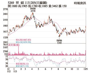 熱門股－祥碩 終場大漲逾8％