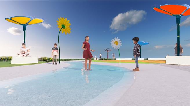 三重花漾水乐园示意图。（新北市高滩处提供）