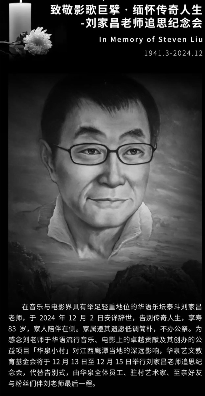 刘家昌大陆助理表示，目前台湾不准备追思会。（图／华泉追思委员会提供）