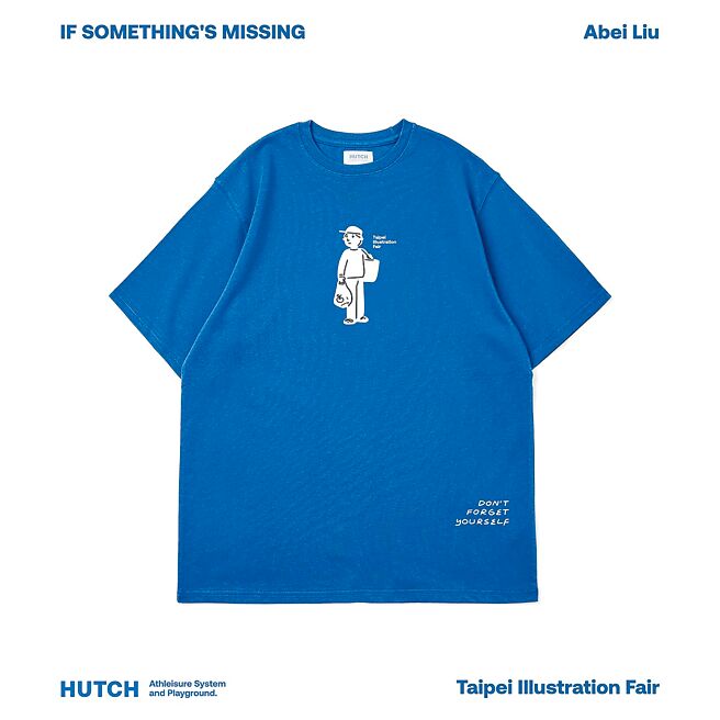 本届台北插画艺术节主视觉商品，与运动休閒品牌Hutch推出潮流T恤。（台北插画艺术节提供）