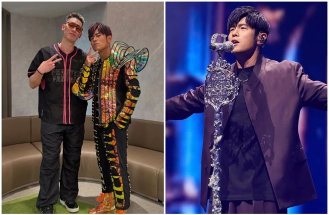林书豪与周杰伦在演唱会合唱《晴天》。（图／jlin7、jaychou Instagram）
