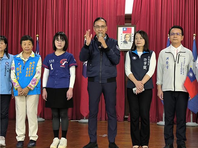 國民黨主席朱立倫今天出席彰化縣黨部黨慶活動。（李京昇攝）