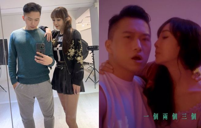 胡文英昔日拍摄MV火辣片段流出。（图／胡文英脸书、周霭宏 台北周先生珠宝钻石劳力士黄金YT）