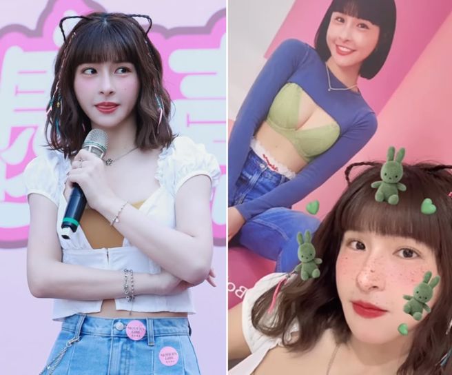 近日峮峮PO出席内衣品牌活动的幕后照。（图／翻摄自峮峮IG）