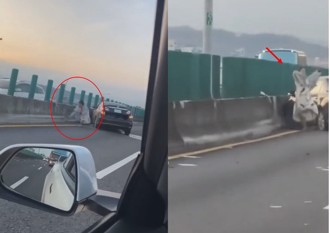 女自撞內側分隔島下車跳起舞？ 警到場滿嘴紅竟是「吃這東西」