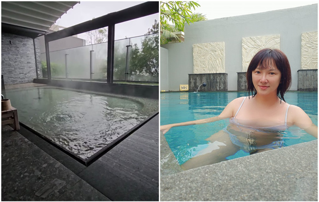 刘芯彤的新家公设有温泉可泡。（主播刘芯彤脸书）