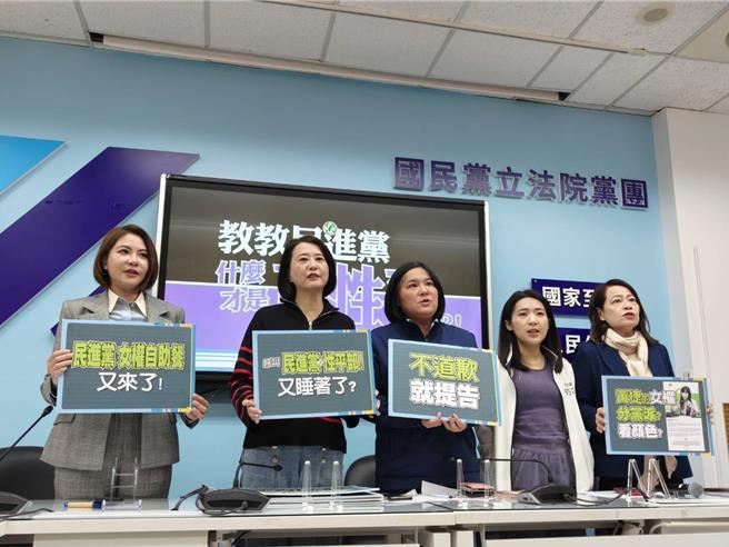 左起：蓝委陈菁徽、王鸿薇、陈玉珍、徐巧芯、许宇甄。（国民党团提供）