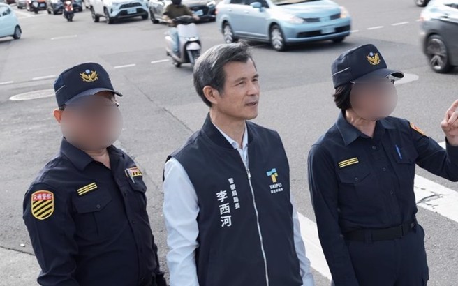 台北市警局局長李西河（圖中）。（中時資料照）