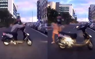 棄車保帥？來車衝太快 熱褲妹好身手秒「拋下愛車」
