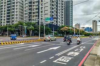 竹北市興隆路T型路口改善完成 取消強制兩段式左轉