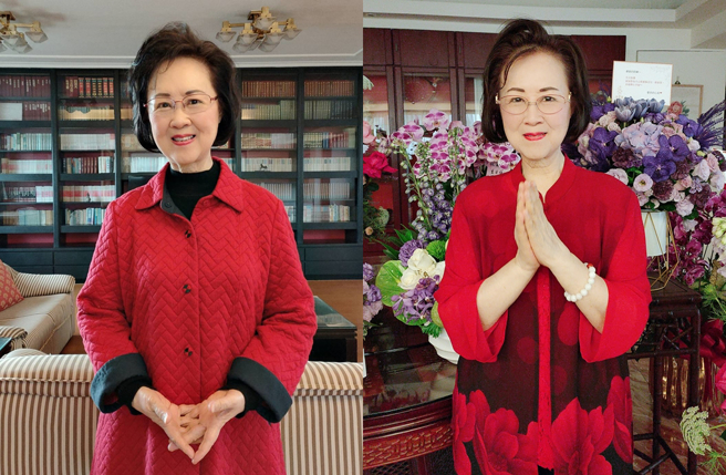 据知琼瑶遗照家属选她穿红色衣服的照片。（图／翻摄自琼瑶脸书）