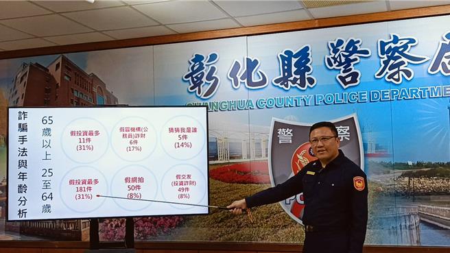 彰化縣警局長陳明君分析，詐騙集團以養套殺模式，讓受害者多次受騙，財損金額也因此提高。（葉靜美攝）