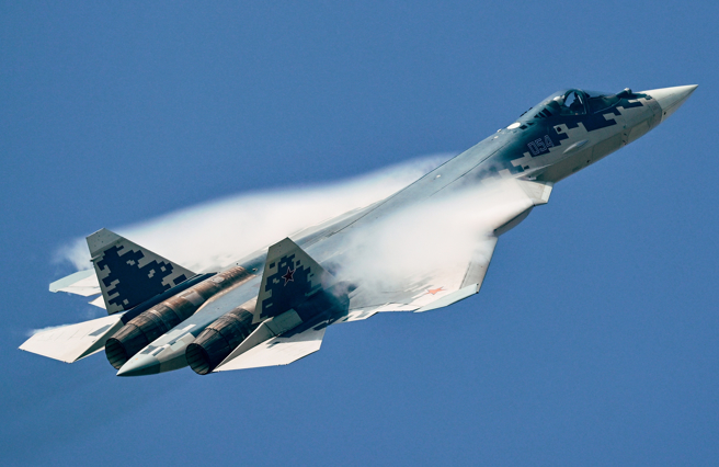 蘇（Su）-57「惡棍」（Felon）戰機的資料照。（新華社）